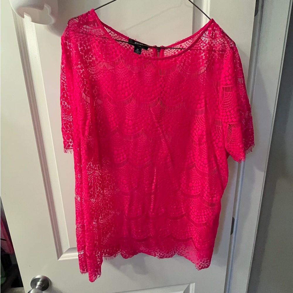 Vibrant Pink Lace Blouse